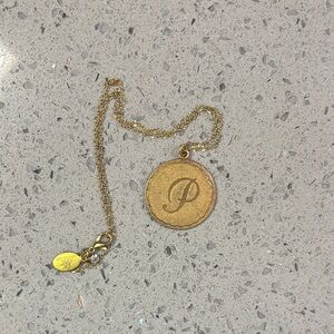 Maximal Art Gold Monogram Pendant Necklace Letter “P”